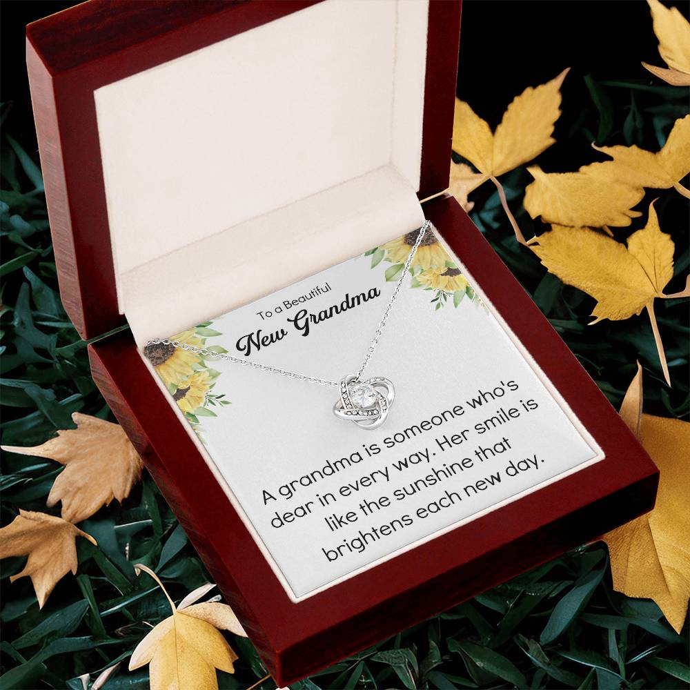 Grandma 2022 Promoted To Grandma Mothers Day Idea For New Grandma Gift Grandma To Be Gift For Grandma Reveal Pregnancy Baby Announcement Love Knot Necklace