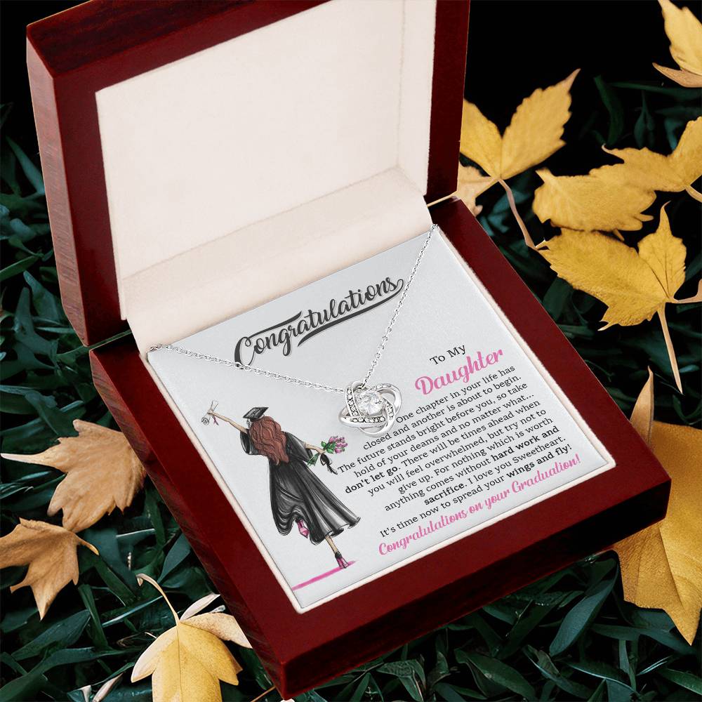 To My Daughter Graduation Necklace Graduation Gift For Daughter High School College Graduation Gift Love Knot Necklace