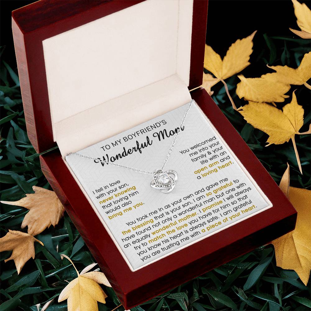 Gift For Boyfriend's Mom Bring Welcomed Wonderful Mother Love Knot Necklace 1 Love Knot Necklace