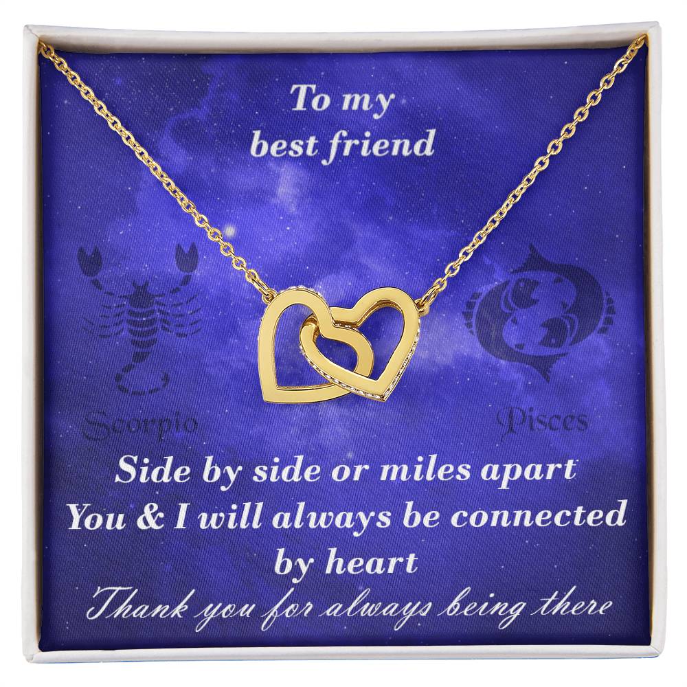 Scorpio To Pisces Best Friend Interlocked Hearts Necklace Interlocking Hearts Necklace