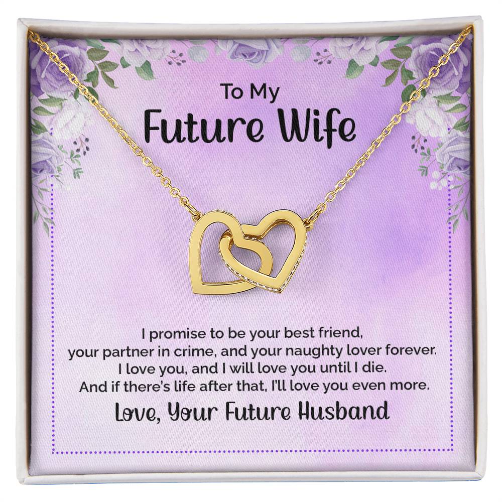 Interlocking Hearts Necklace To My Future Wife I Promise To Be Your Best Friend