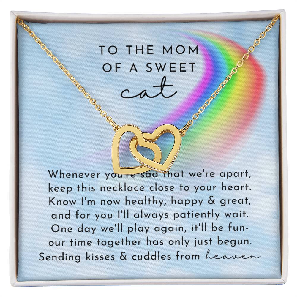 Cat Memorial Interlocking Hearts Necklace Day Rainbow Remembrance