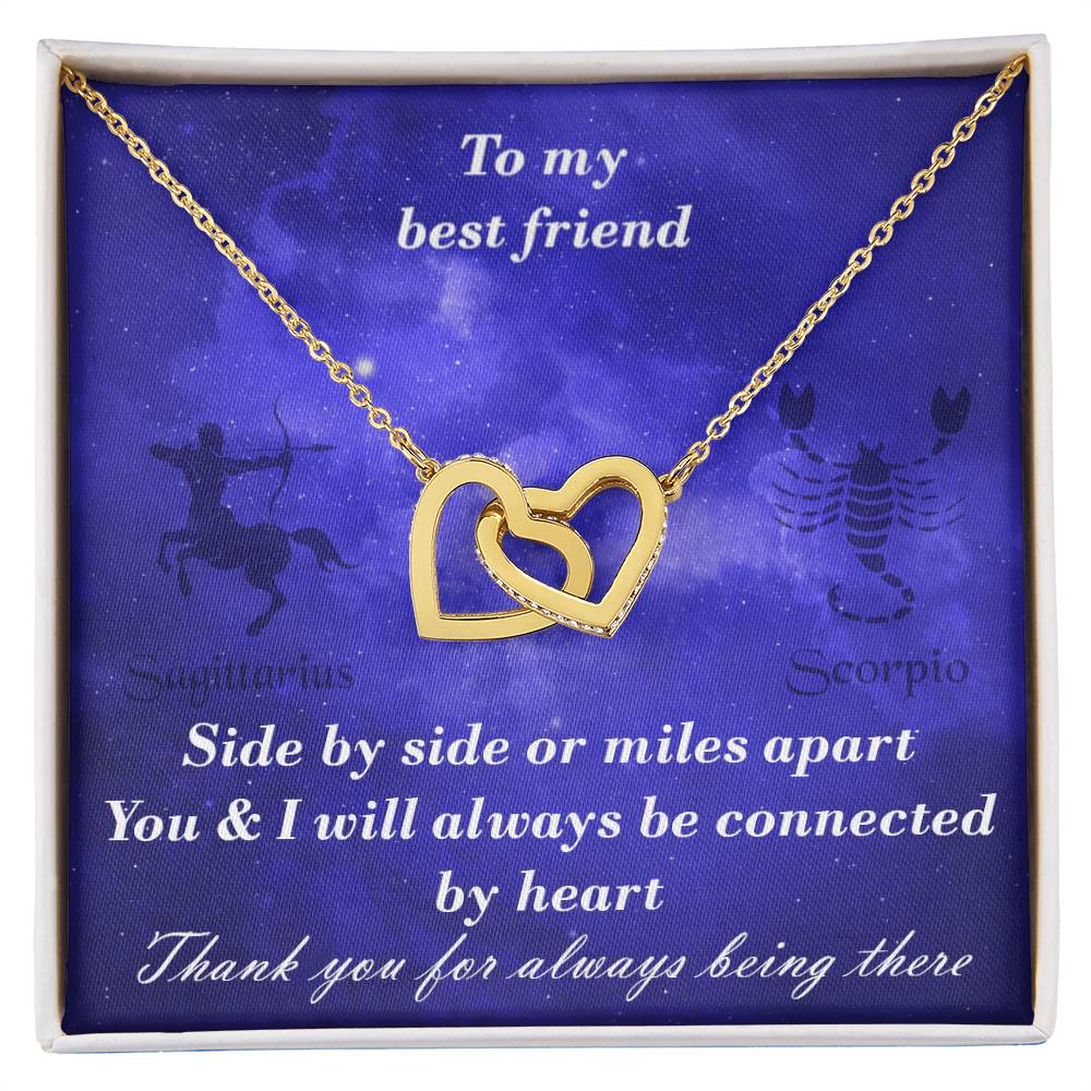 Sagittarius To Scorpio Best Friend Interlocked Hearts Necklace Interlocking Hearts Necklace