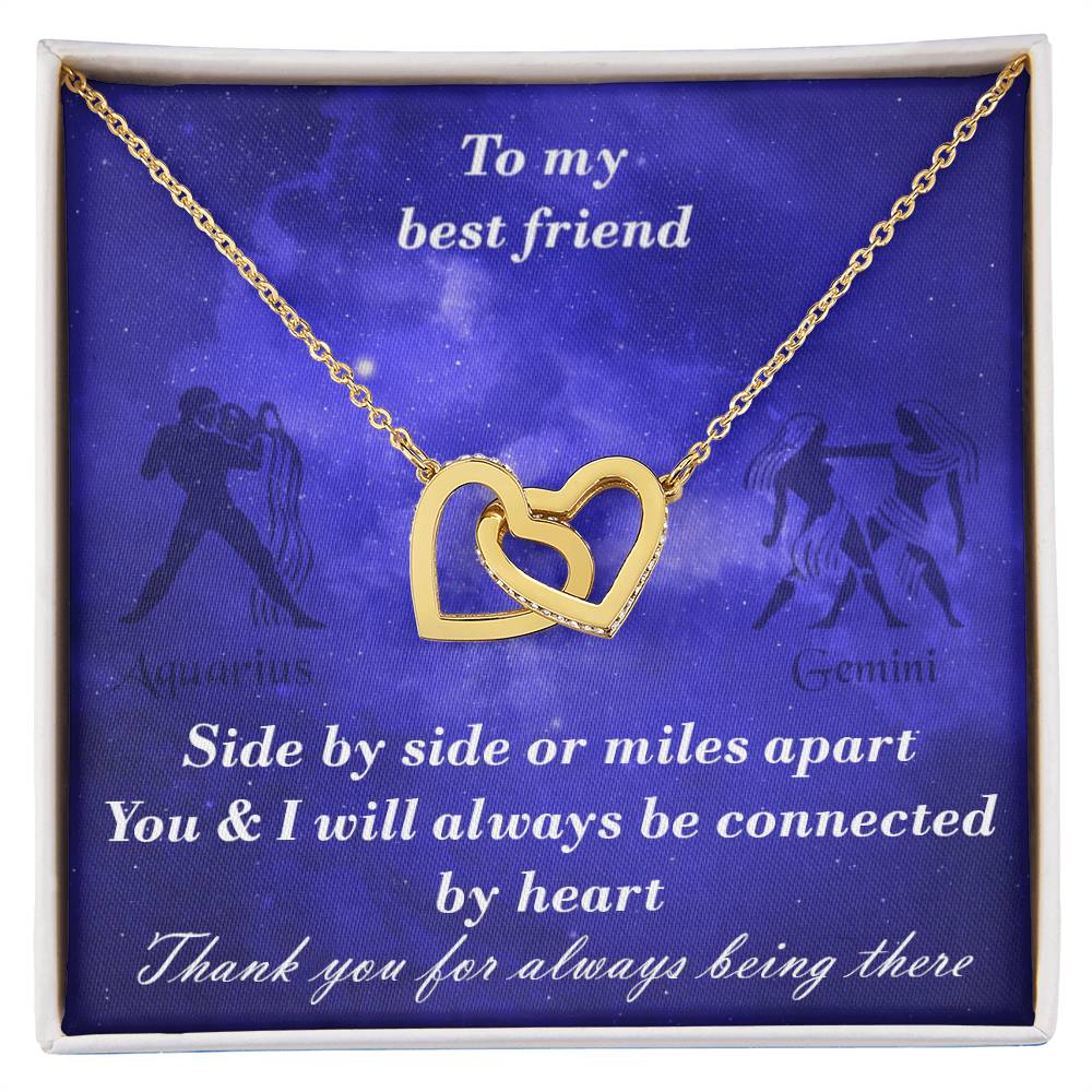 Aquarius To Gemini Best Friend Interlocked Hearts Necklace Interlocking Hearts Necklace