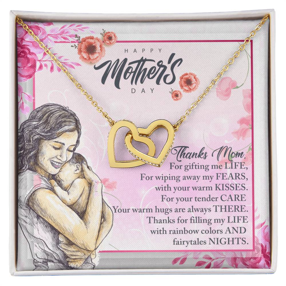 Interlocking Heart Necklace Gift For Mothers Day Interlocking Hearts Necklace