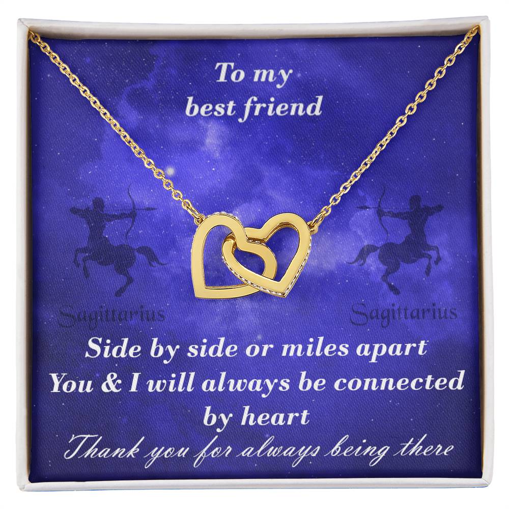 Sagittarius To Sagittarius Best Friend Interlocked Hearts Necklace Interlocking Hearts Necklace