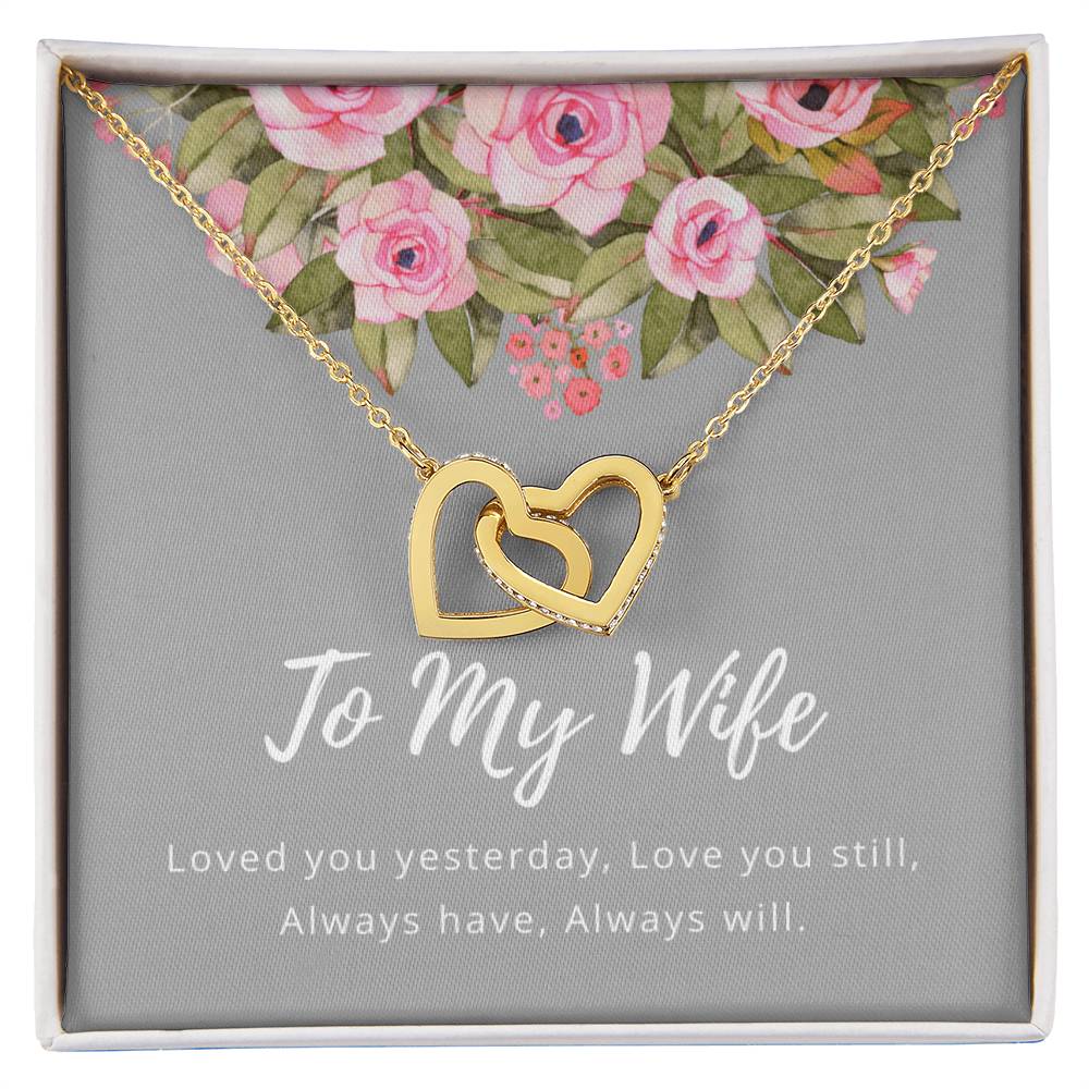 To My Wife Interlocking Heart Necklace Interlocking Hearts Necklace