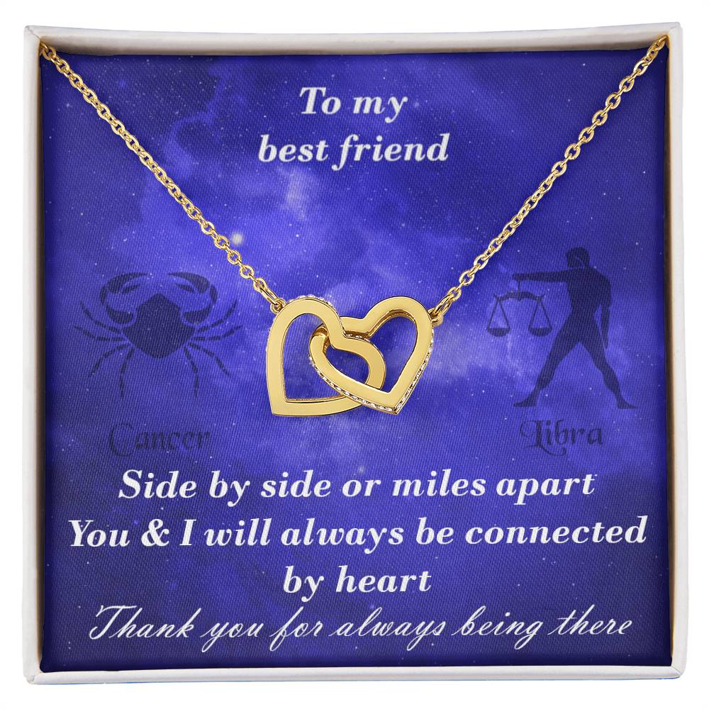 Cancer To Libra Best Friend Interlocked Hearts Necklace Interlocking Hearts Necklace