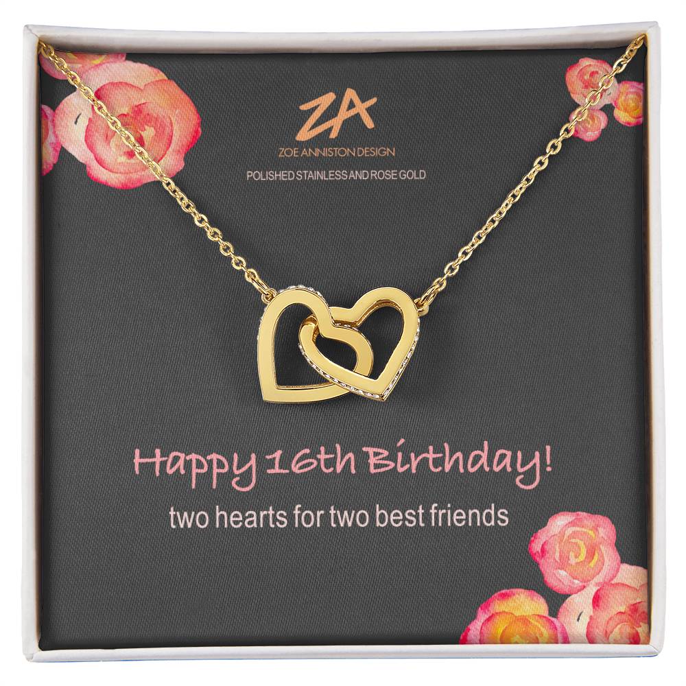 Happy 16Th Birthday! Interlocking Hearts Necklace