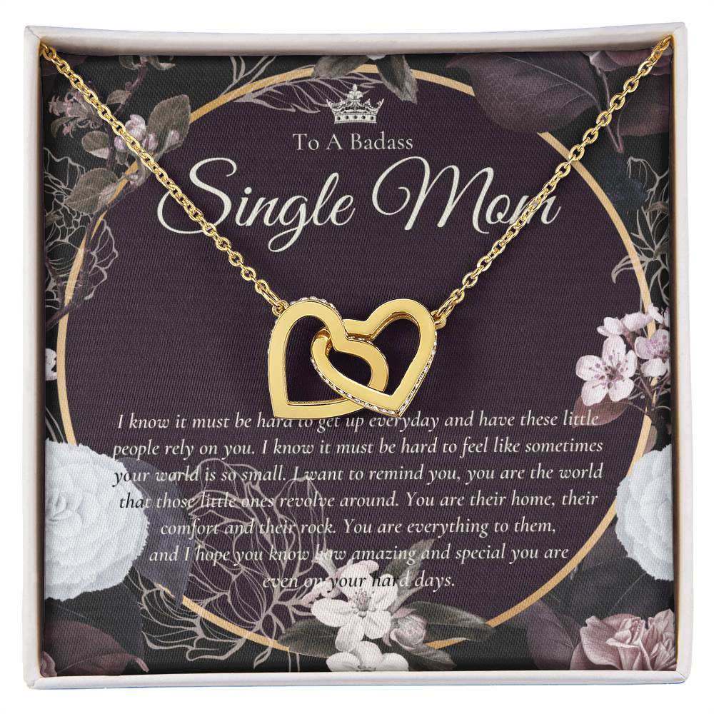 Single Mom Gift Mothers Day Gift Present For Single Mother Super Mom Necklace Gift For Single Mother Jewelry For Mom Interlocking Hearts Necklace