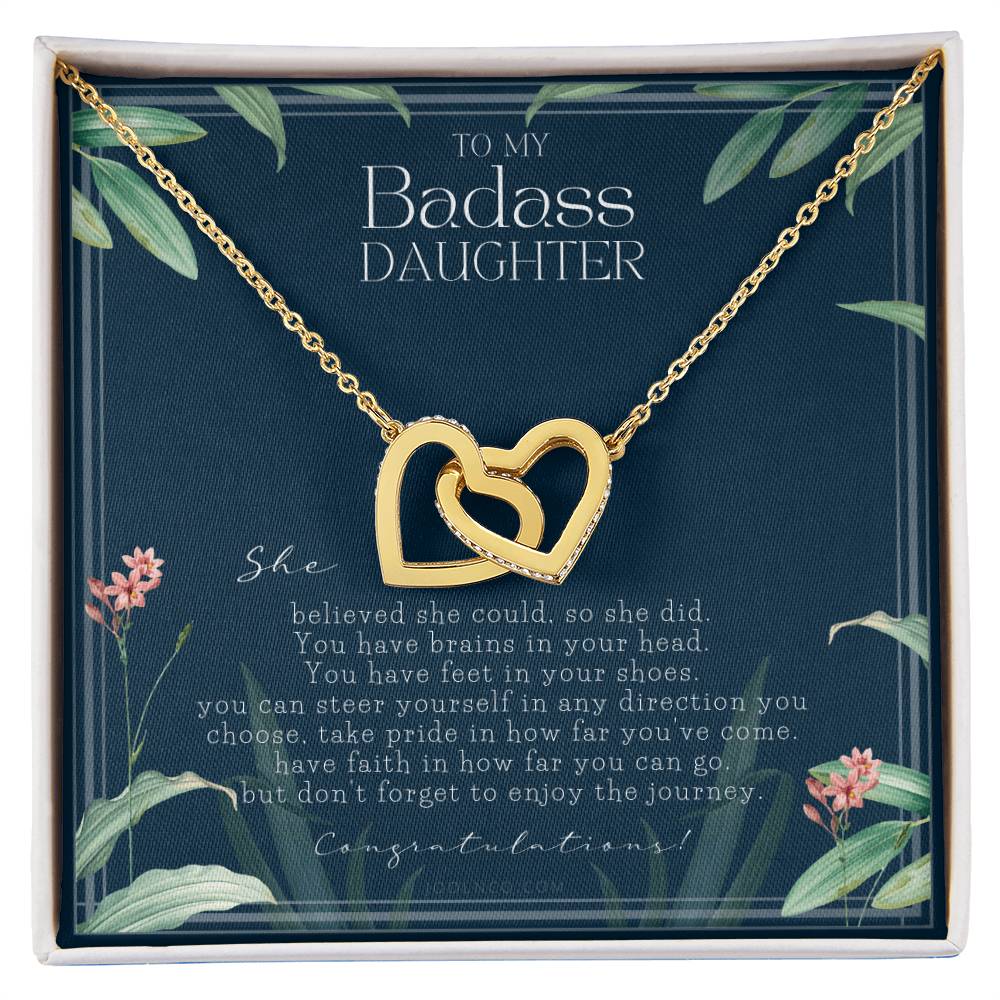 Graduation Gift Necklace For Daughter College Graduation Gift For Her High School Senior Graduation Mba Phd Master Class Of 2021 Interlocking Hearts Necklace