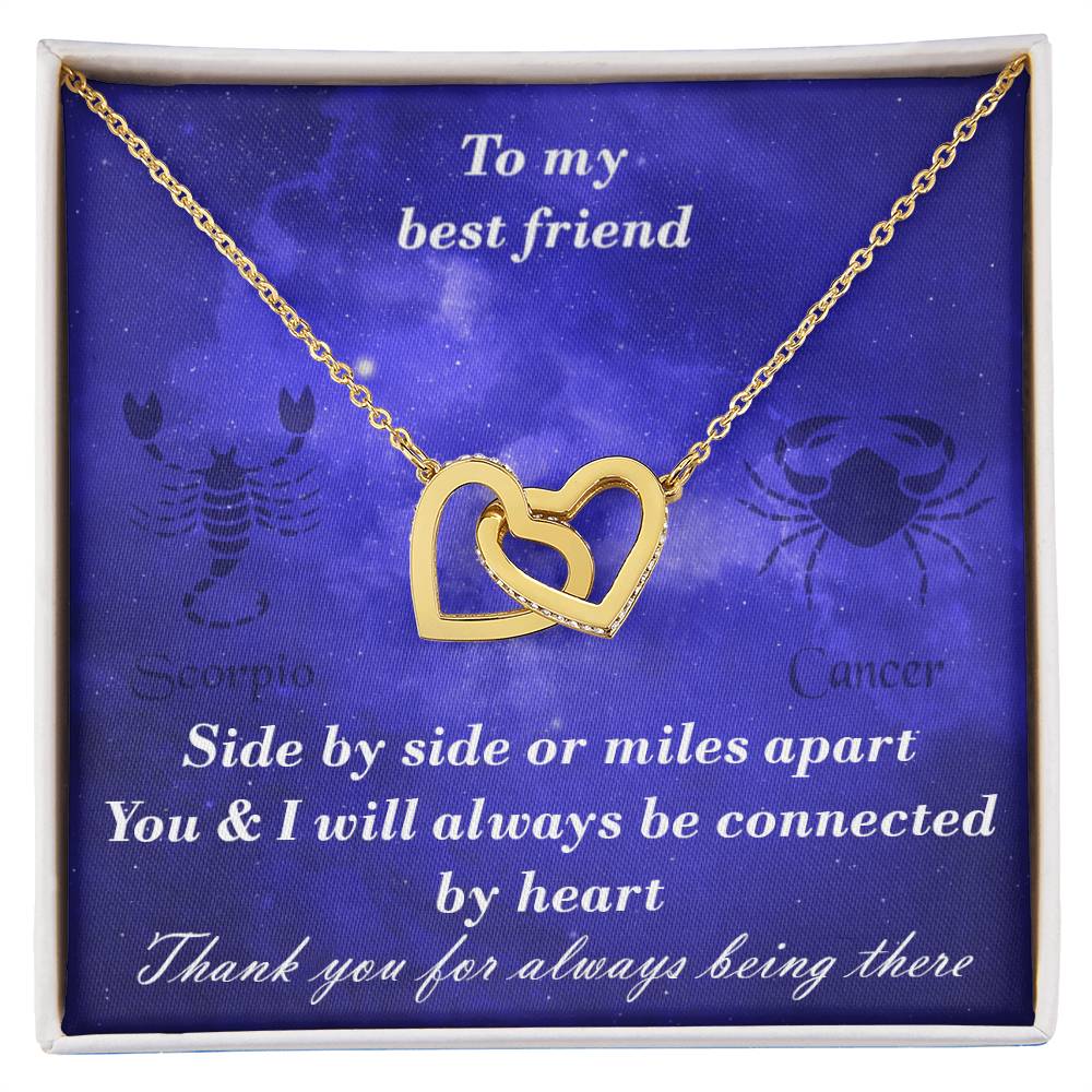Scorpio To Cancer Best Friend Interlocked Hearts Necklace Interlocking Hearts Necklace