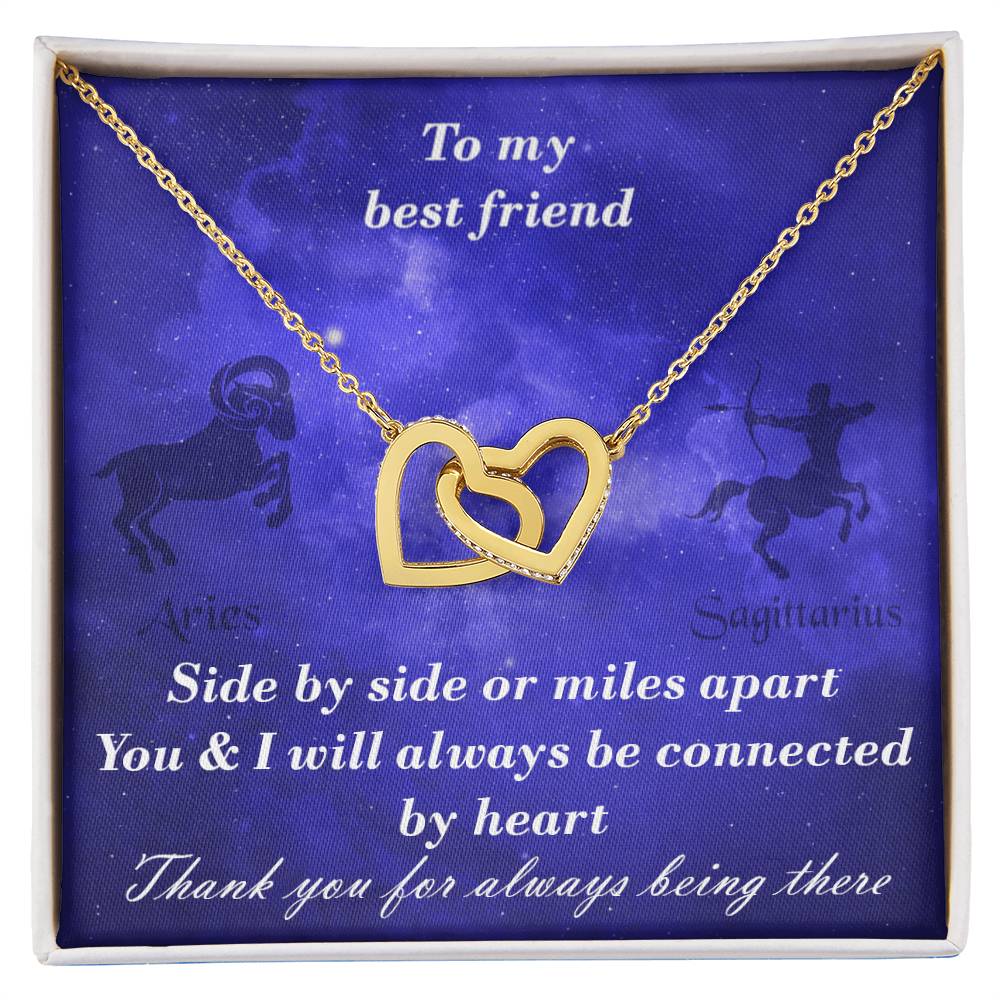 Aries To Sagittarius Best Friend Interlocked Hearts Necklace Interlocking Hearts Necklace