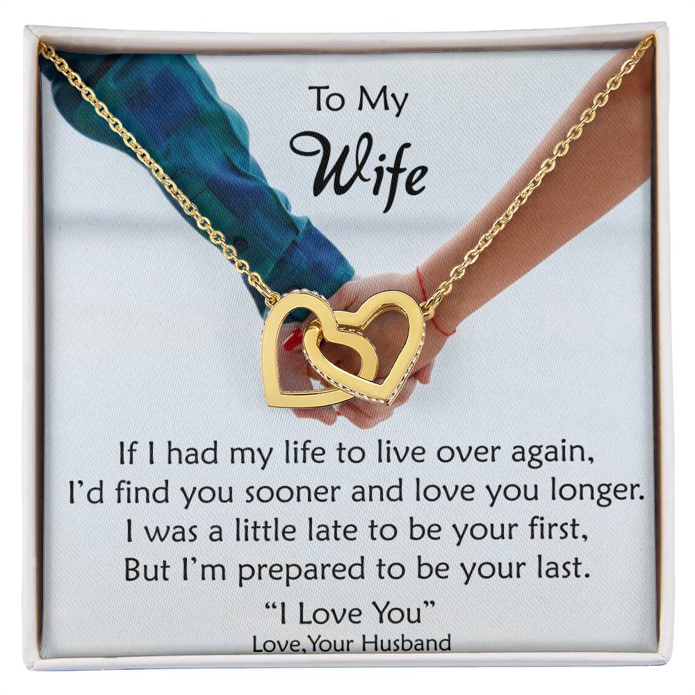To My Wife - These Hearts Will Remind You Of My Love Interlocking Hearts Necklace