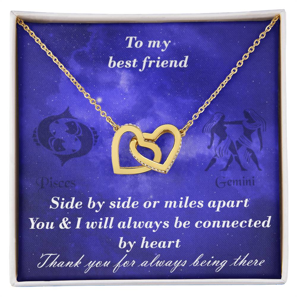 Pisces To Gemini Best Friend Interlocked Hearts Necklace Interlocking Hearts Necklace