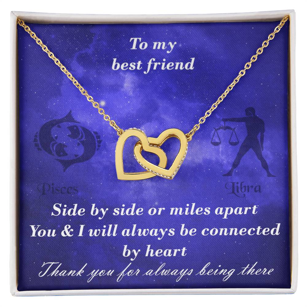 Pisces To Libra Best Friend Interlocked Hearts Necklace Interlocking Hearts Necklace