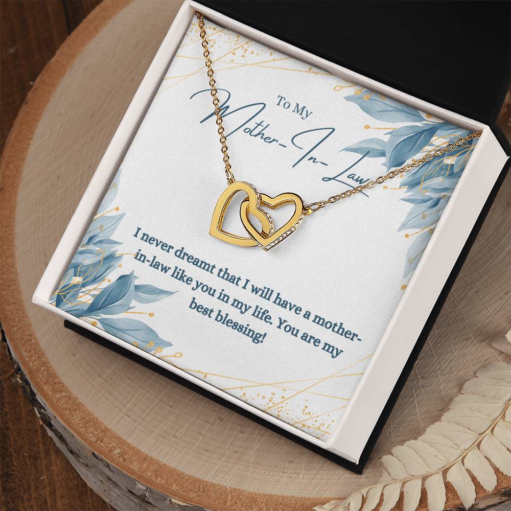 To Mother In Law - Love Knot Necklace For Gift Interlocking Hearts Necklace