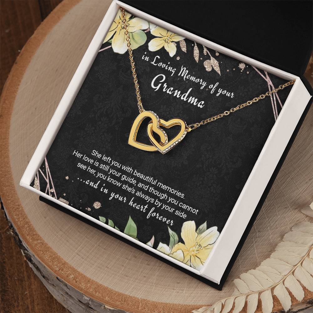 Sympathy Gift Loss Of Grandmother Grandma Condolence Twin Hearts Necklace Interlocking Hearts Necklace