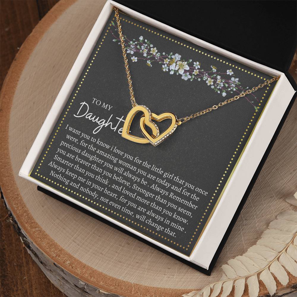 Gift For Daughter Interlocking Hearts Necklace