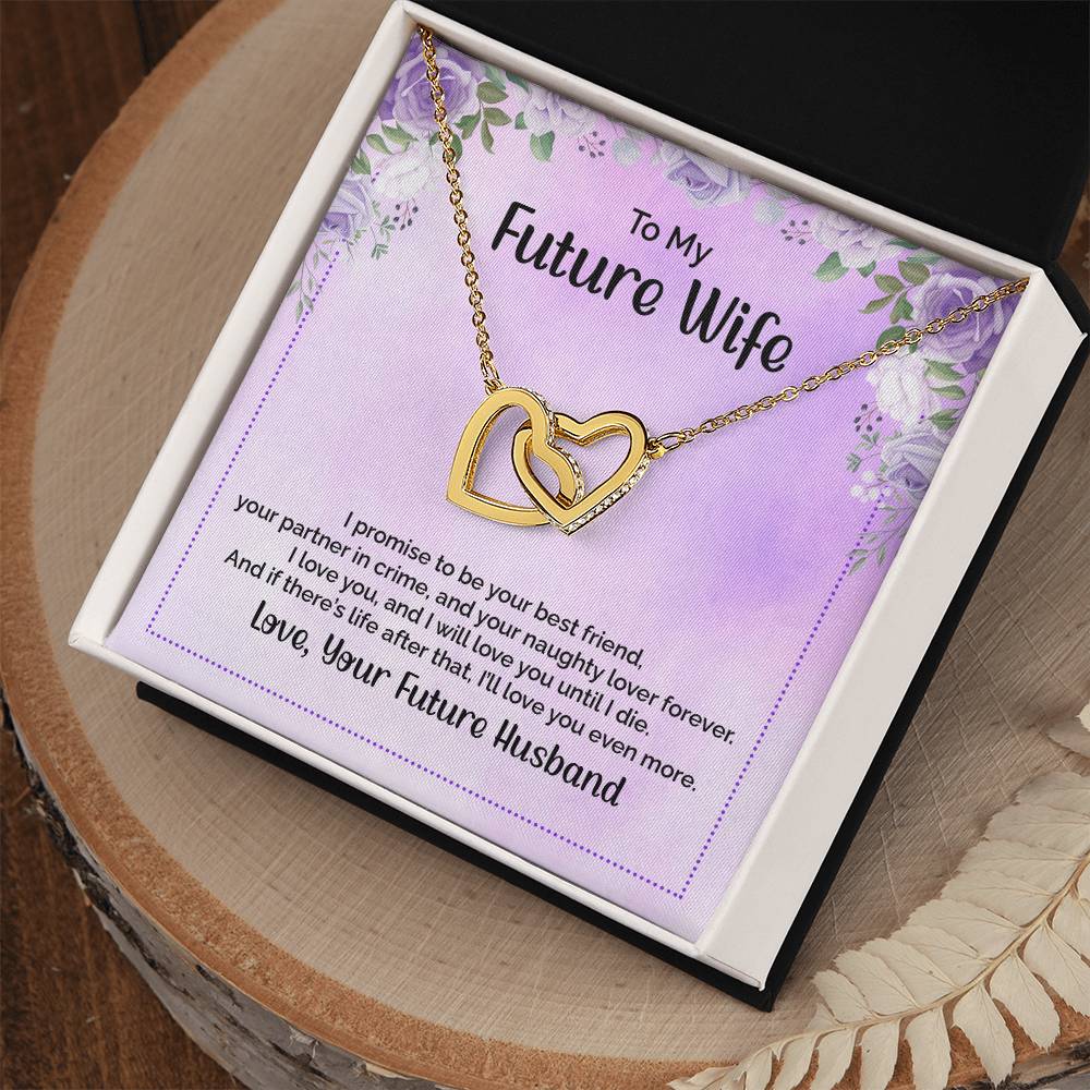 Interlocking Hearts Necklace To My Future Wife I Promise To Be Your Best Friend