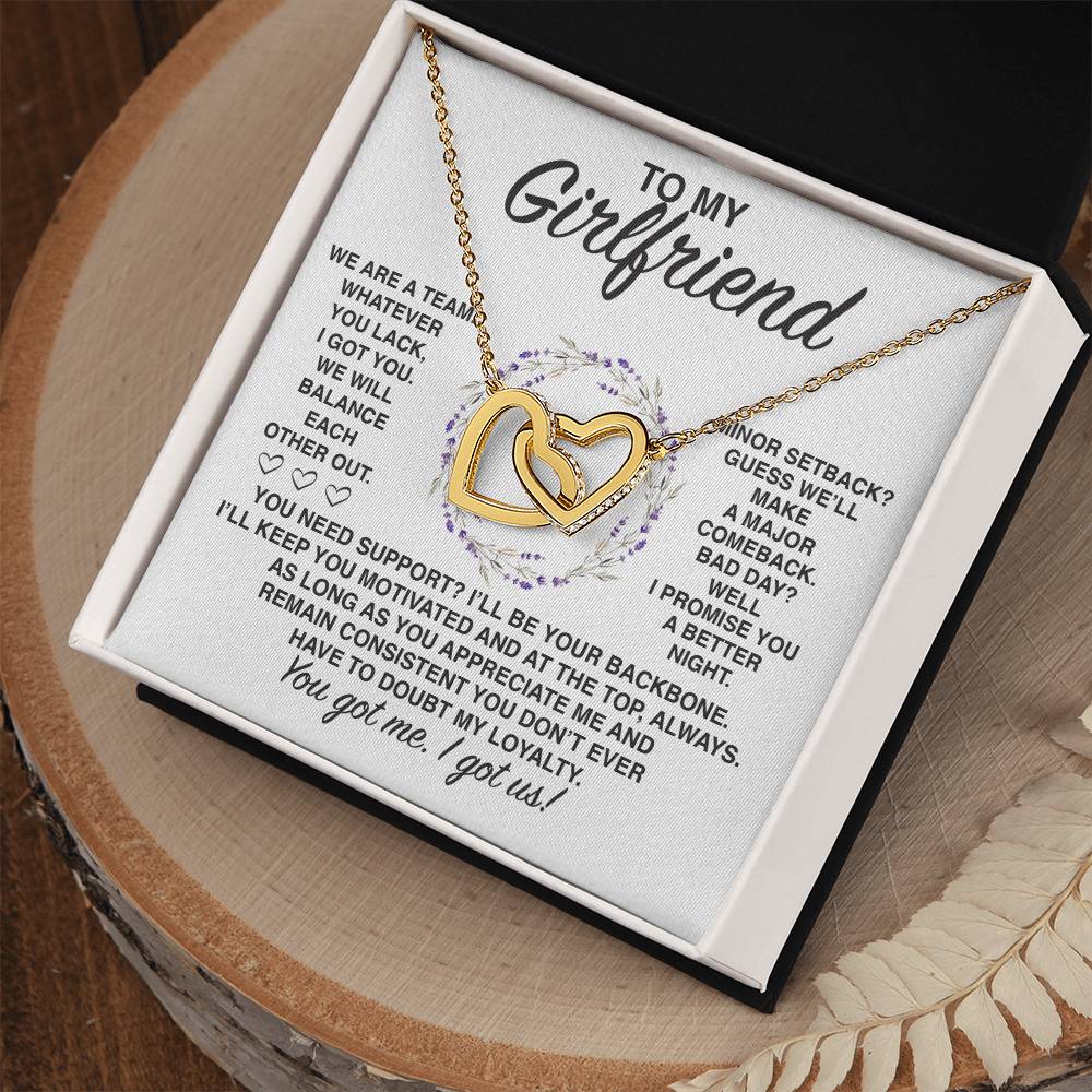 Gf005 Interlocking Hearts Necklace Gift For Girlfriend