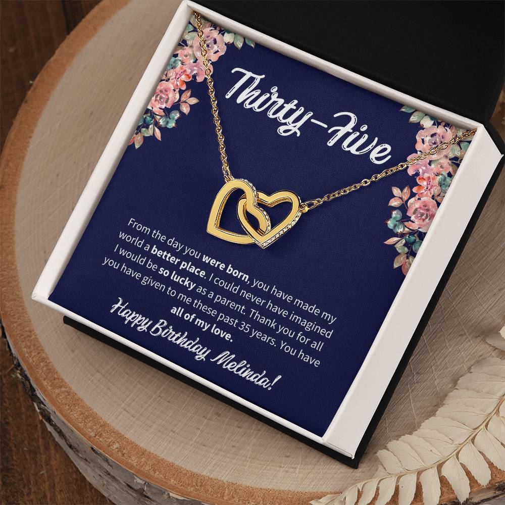 Thirty-Five Birthday All Of My Love Interlocked Hearts Necklace Interlocking Hearts Necklace