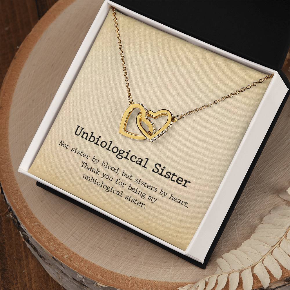Unbiological Sister Interlocked Hearts Necklace Interlocking Hearts Necklace