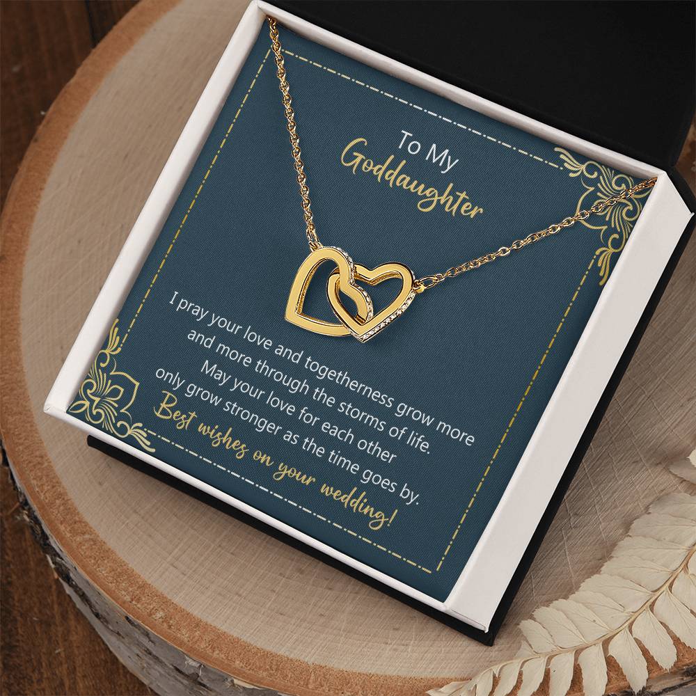 To My Goddaughter May Your Love Grow Stronger Necklace Interlocking Hearts Necklace