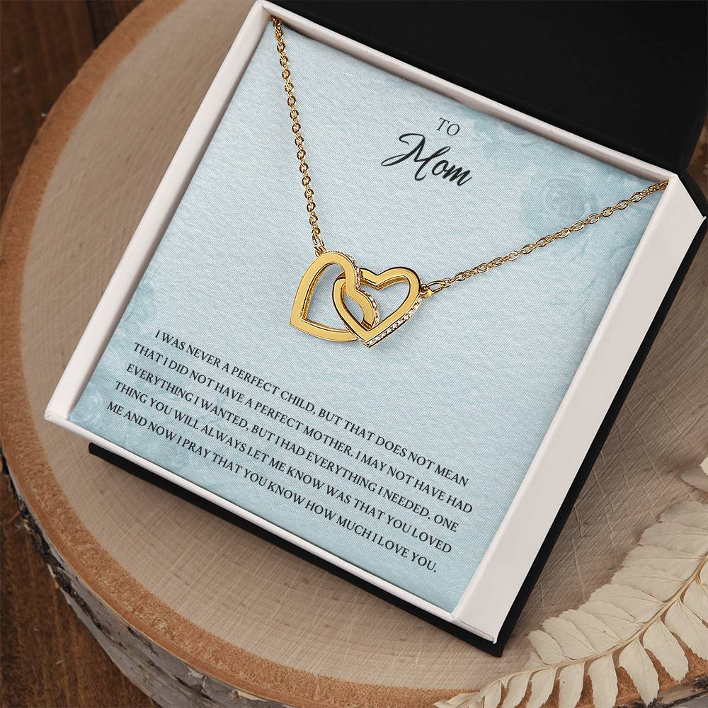 To My Mom Perfect Child Love You Always Interlocking Hearts Necklace
