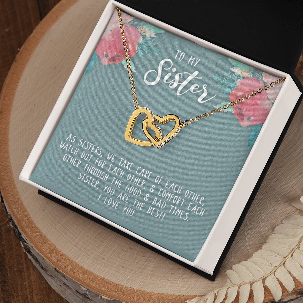 Sister We Take Care Of Each Other - Necklace Interlocking Hearts Necklace