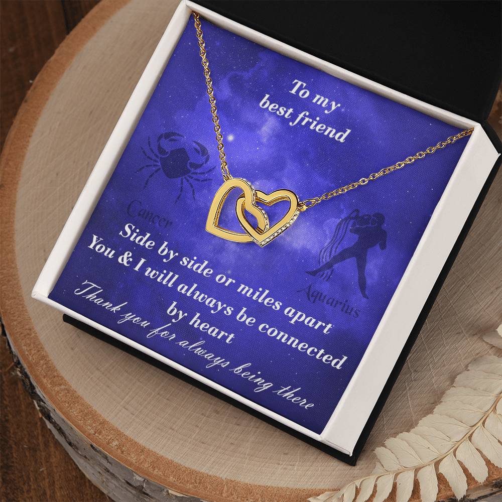 Cancer To Aquarius Best Friend Interlocked Hearts Necklace Interlocking Hearts Necklace