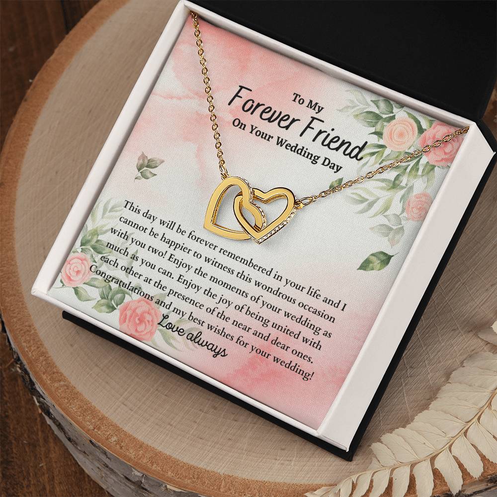 Wedding Gift - To My Best Friend Interlocking Hearts Necklace