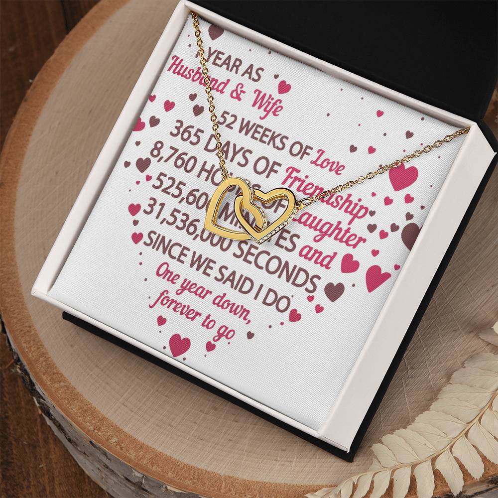 1St Anniversary Gift For Husband And Wife 1St Anniversary Gifts Interlocking Hearts Necklace