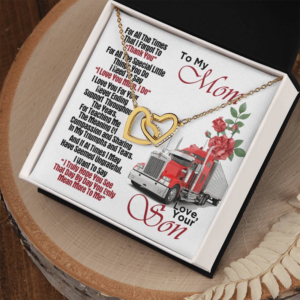 Trucker'S Mom- Interlocking Heart Necklace Interlocking Hearts Necklace