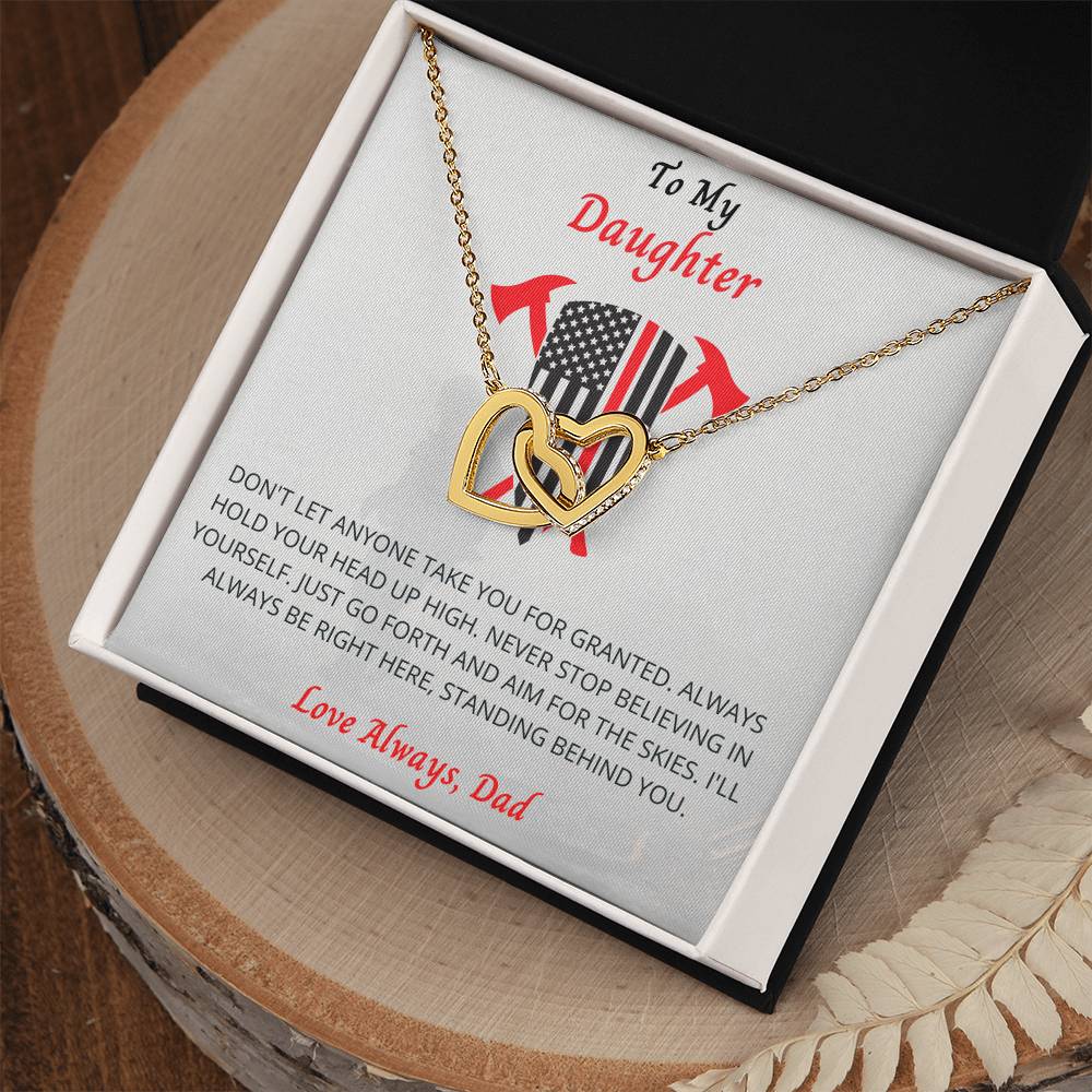 To My Daughter Necklace Interlocking Hearts Necklace