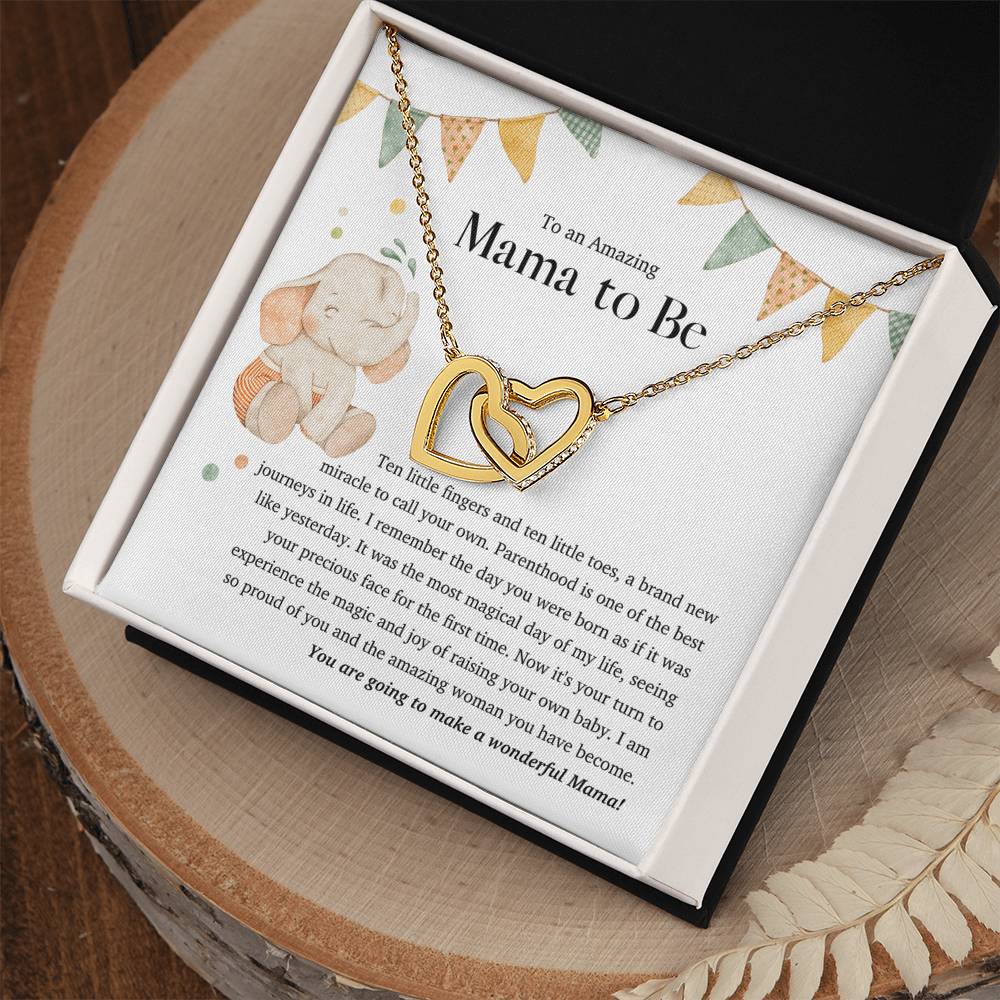 To An Amazing Mama To Be - Interlocking Heart Necklace Interlocking Hearts Necklace