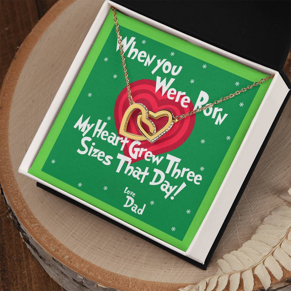 My Heart Grew Three Sizes Interlocking Hearts Necklace