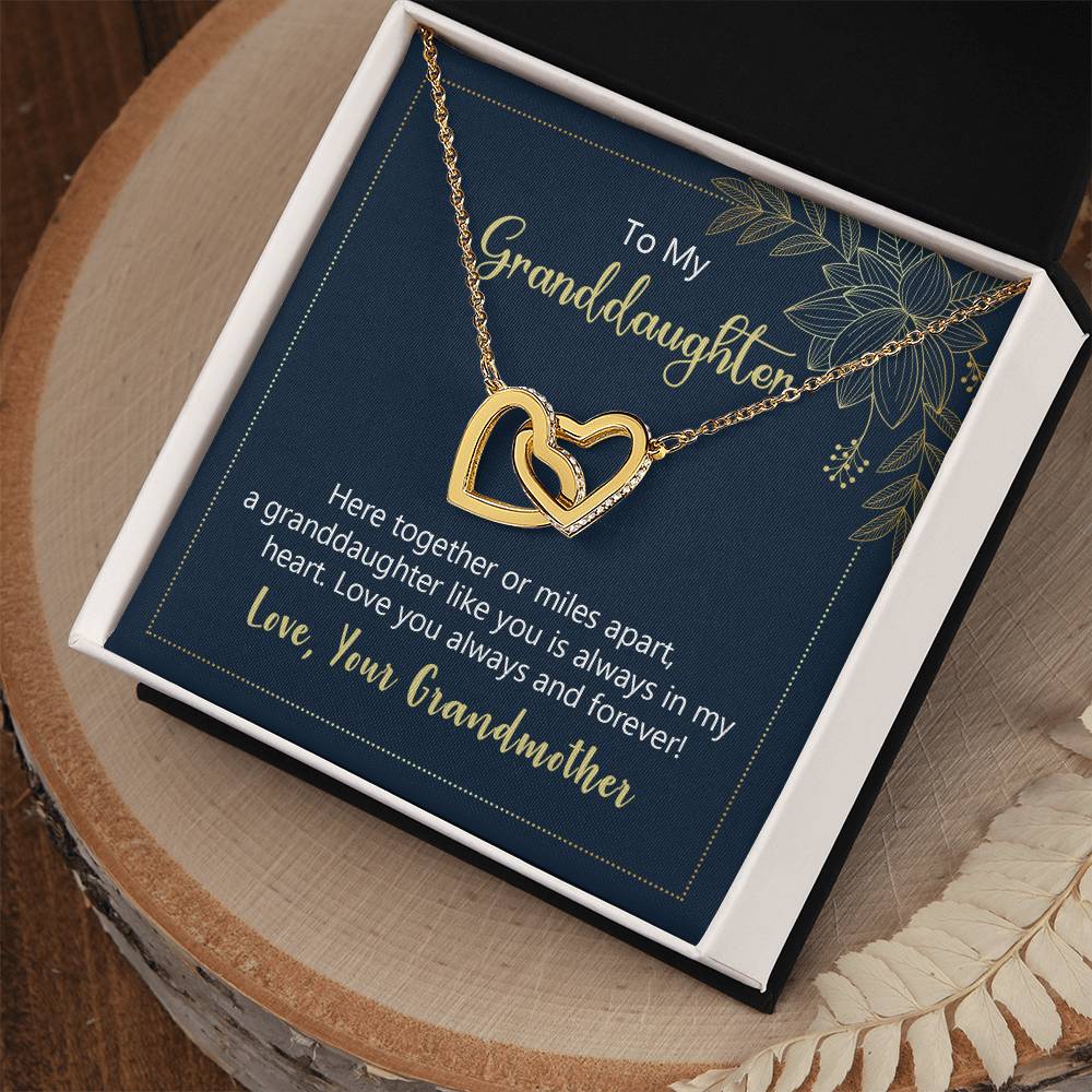 Interlocking Hearts Necklace To My Granddaughter Here Together Or Miles Apart