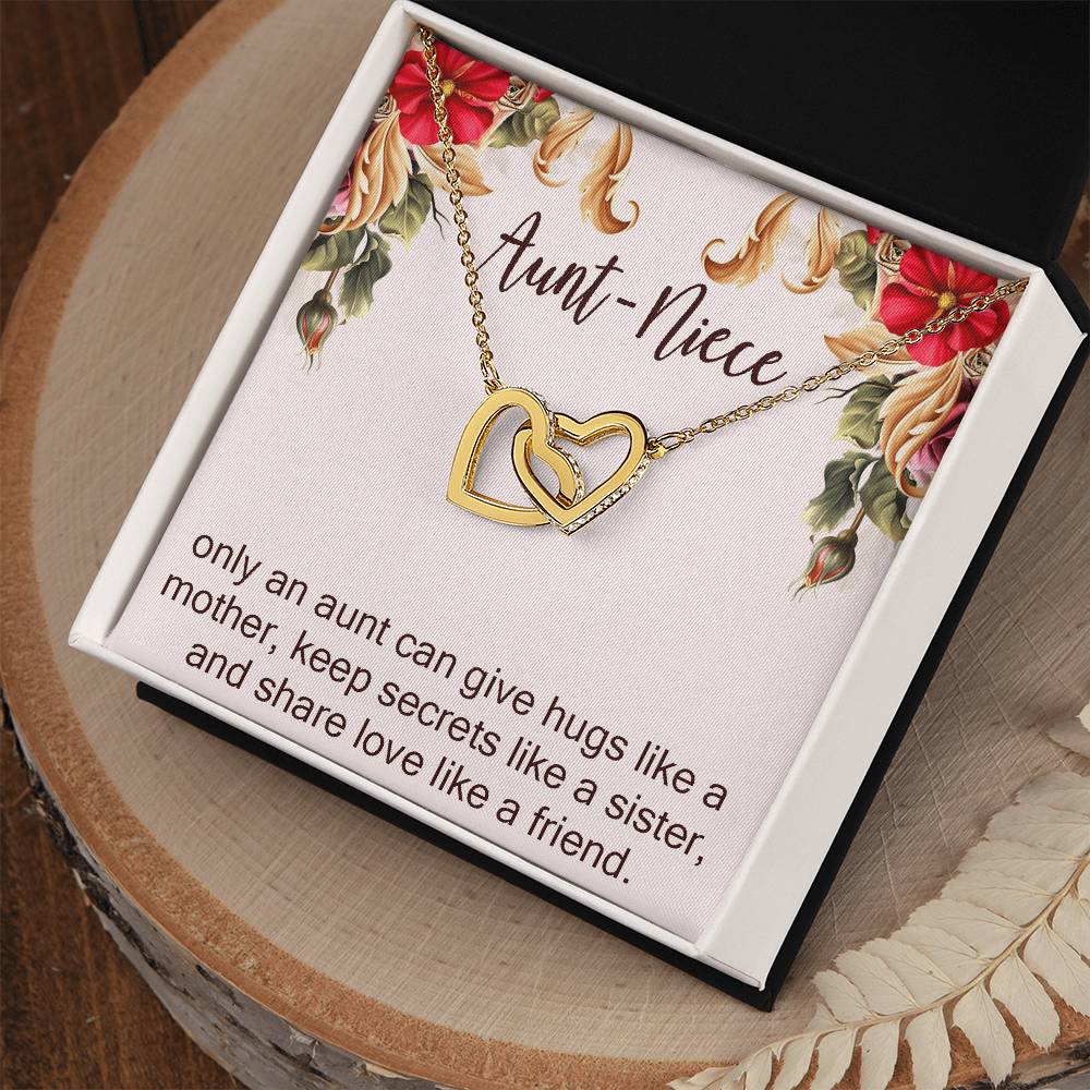 Aunt-Niece Necklace Niece-Aunt Gift Aunt And Niece Jewelry Birthday And Christmas Gift For Auntie Interlocking Hearts Necklace