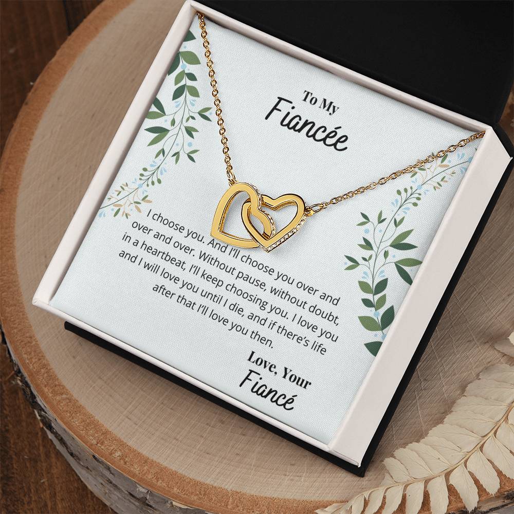 To My Fiancée - I'Ll Always Love You Necklace Interlocking Hearts Necklace