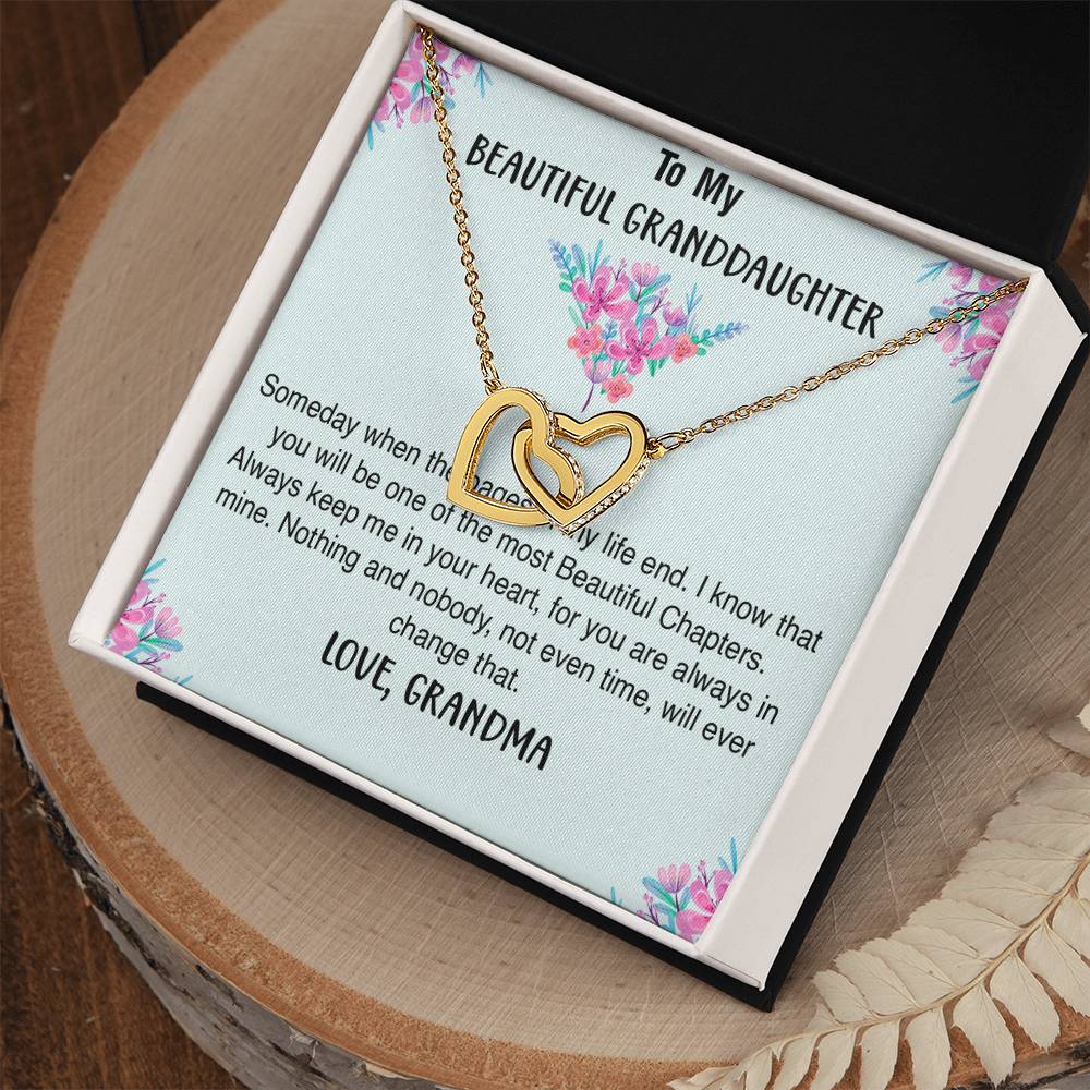 Two Hearts Necklace For Granddaughter Interlocking Hearts Necklace