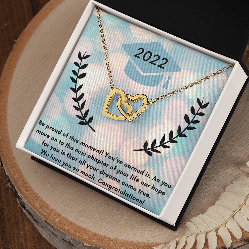 Graduation Interlocking Hearts Necklace
