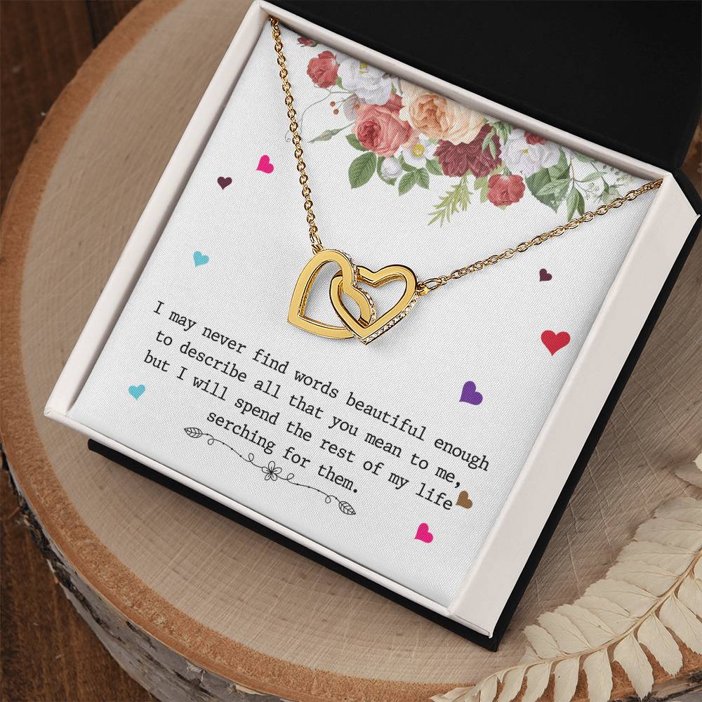 To My Wife Necklace - Anniversary Gift For Wife - Gift For Wife Interlocking Hearts Necklace