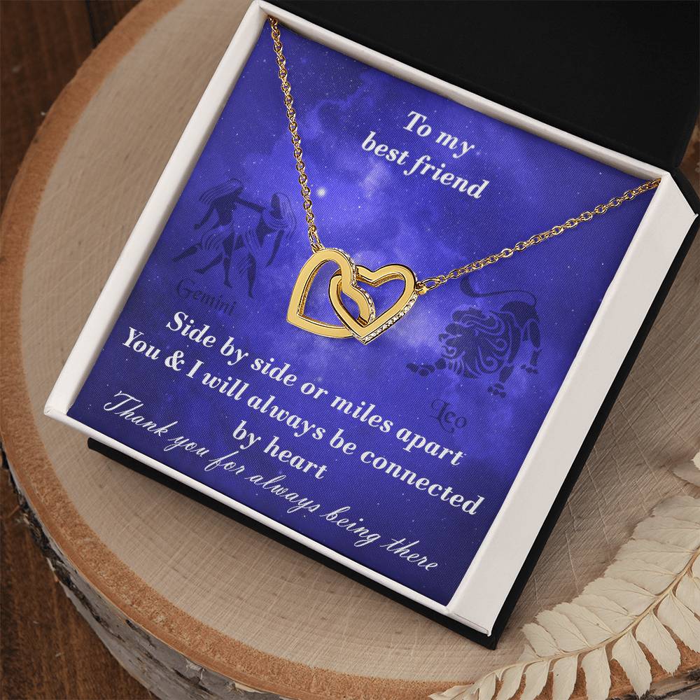 Gemini To Leo Best Friend Interlocked Hearts Necklace Interlocking Hearts Necklace