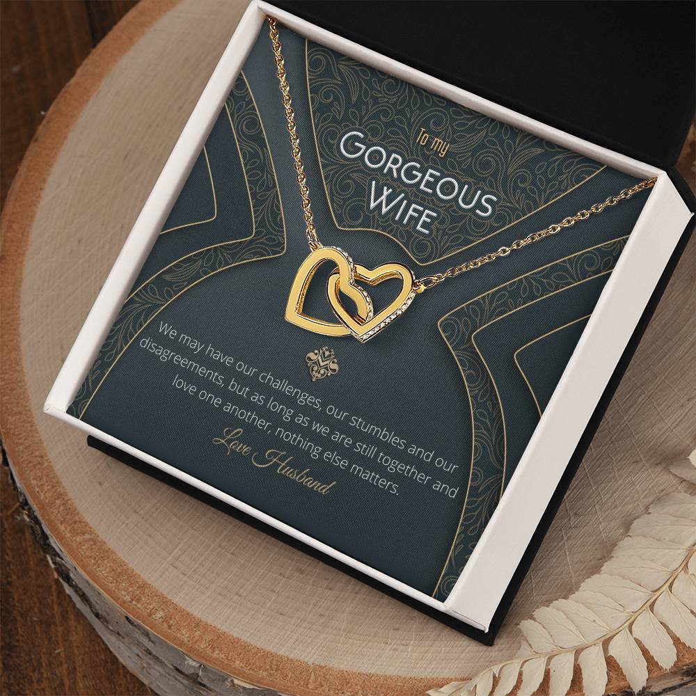 Unique & Romantic Husband To Wife Gift Necklace Interlocking Hearts Necklace