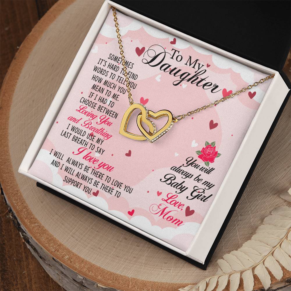 Gift For Daughter From Mom Interlocking Hearts Necklace