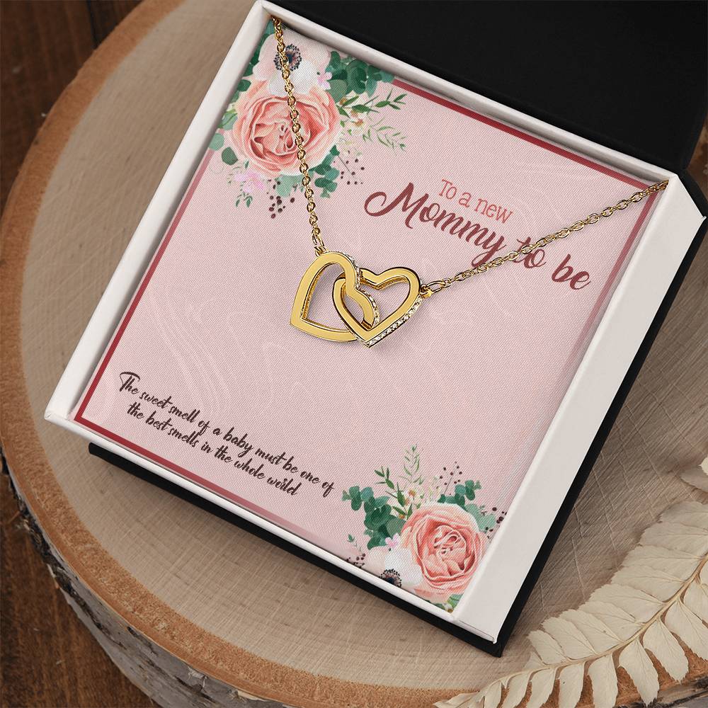 To A New Mommy To Be Interlocking Hearts Necklace