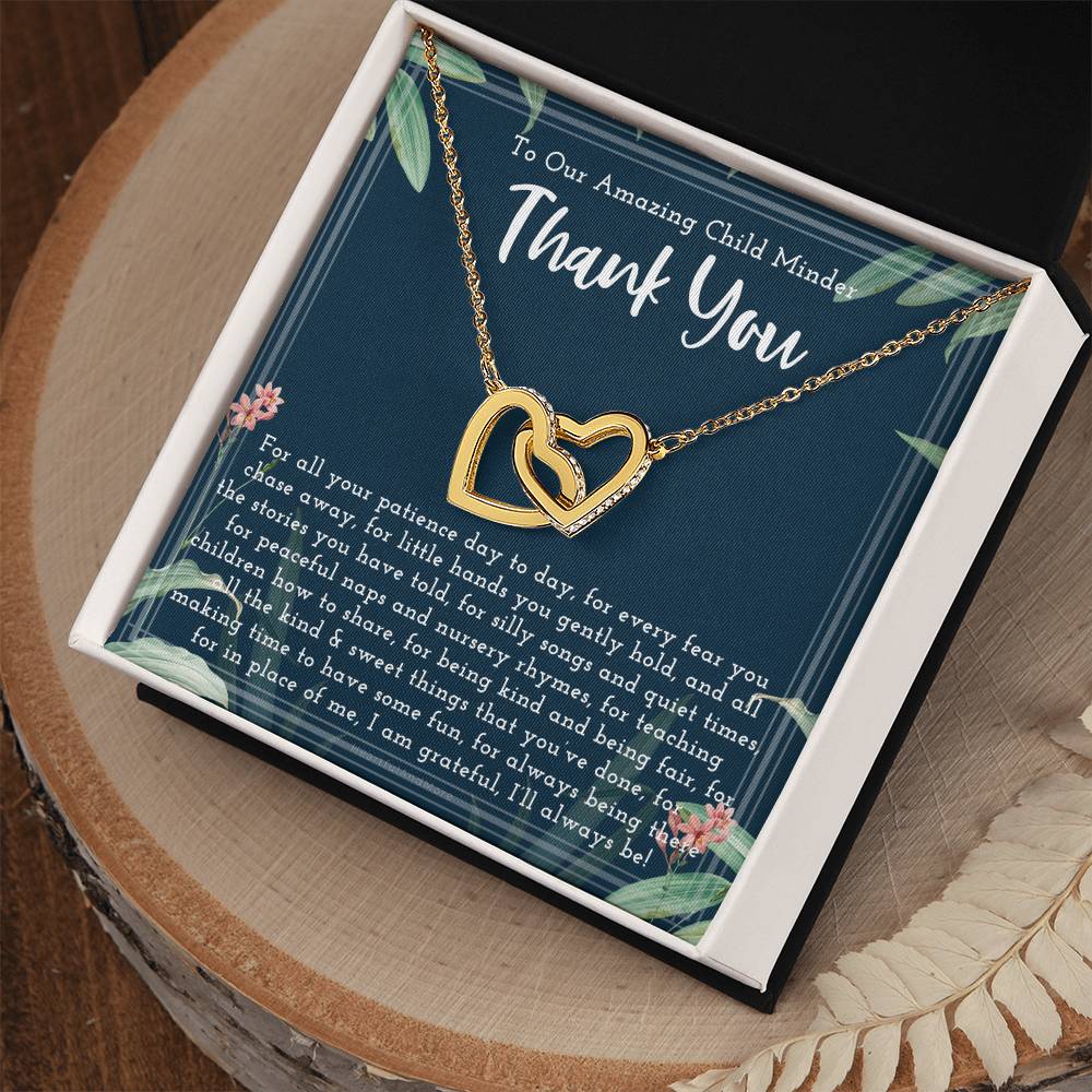 Thank You Gift For Child Minder Child Minder Appreciation Gift Child Minder Leaving Gift Childminder Christmas Gift Child Minder Necklace Interlocking Hearts Necklace