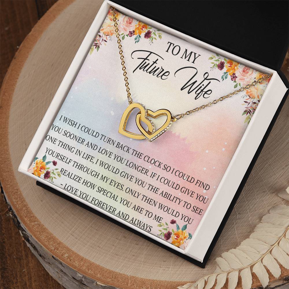 Future Wife Necklace To My Future Wife Interlocking Hearts Necklace Future Wife Birthday Gift Girlfriend Necklace Girlfriend Necklace