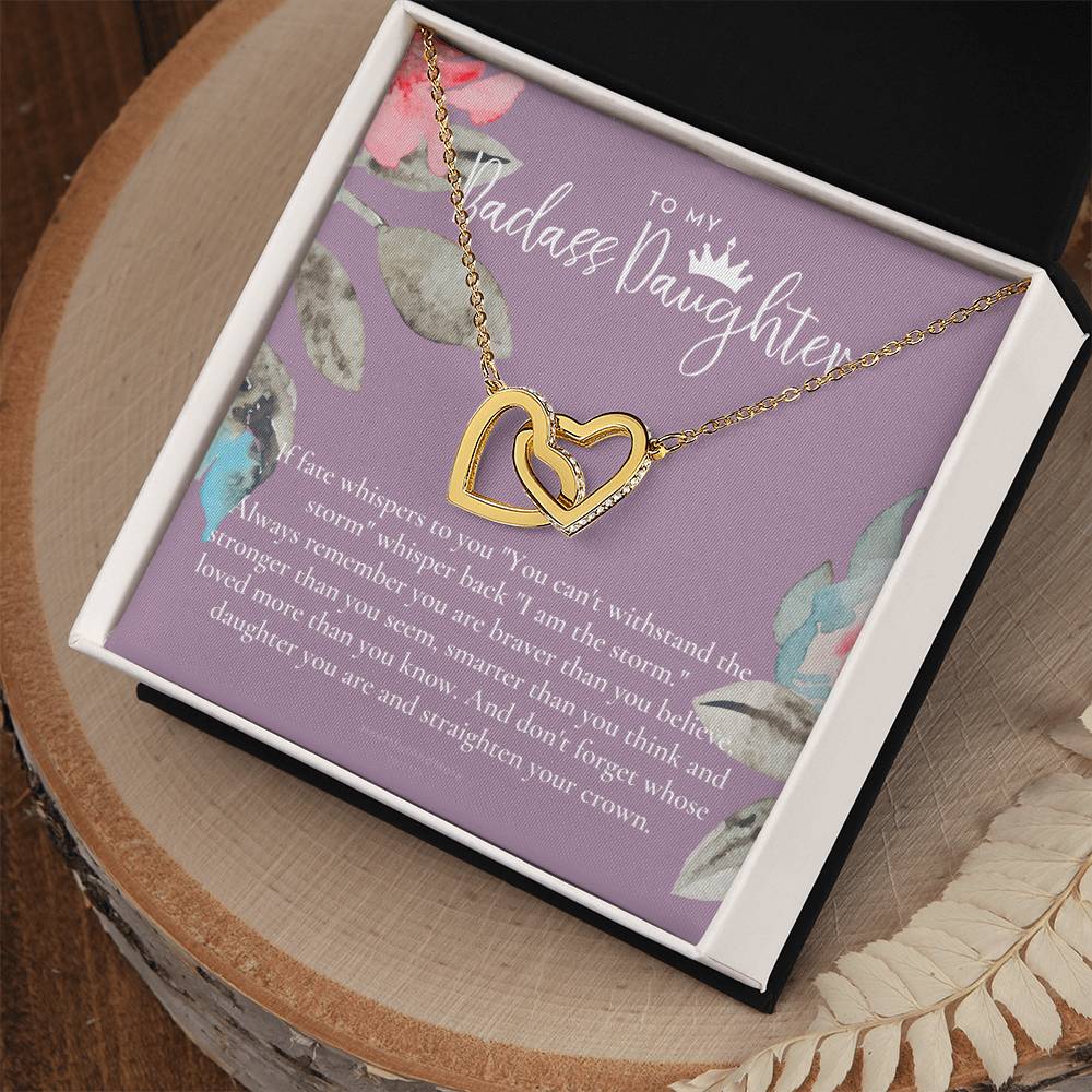 Daughter Gift From Mom Heart Necklace Daughter Gift Interlocking Necklace To Daughter Daughter Graduation Birthday Gift Necklace Interlocking Hearts Necklace